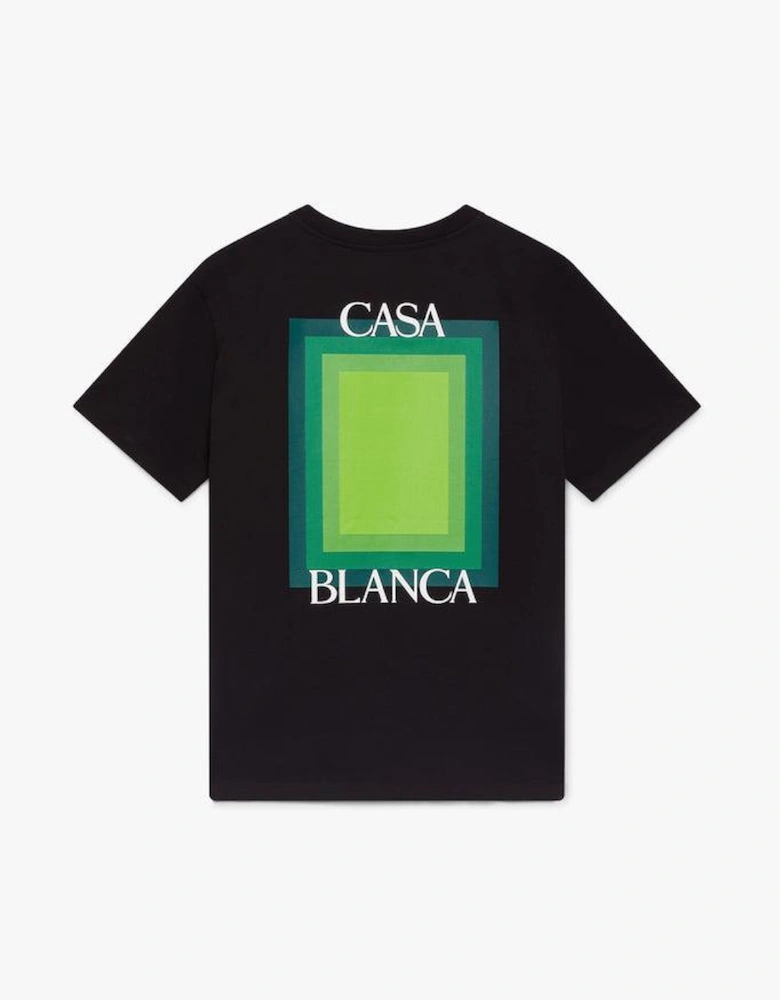 CASABLANCA CASA SQUARE LOGO SHORT SLEEVE T-SHIRT BLACK