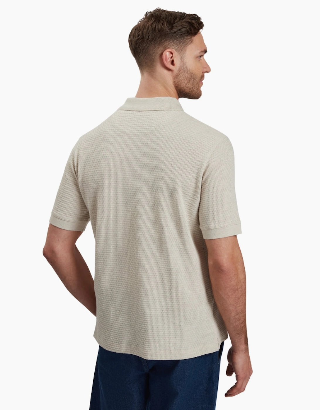 Ted Baker Redman Regular Textured Ecru Polo Shirt