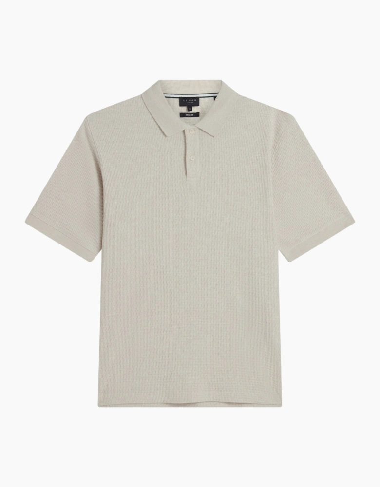 Ted Baker Redman Regular Textured Ecru Polo Shirt