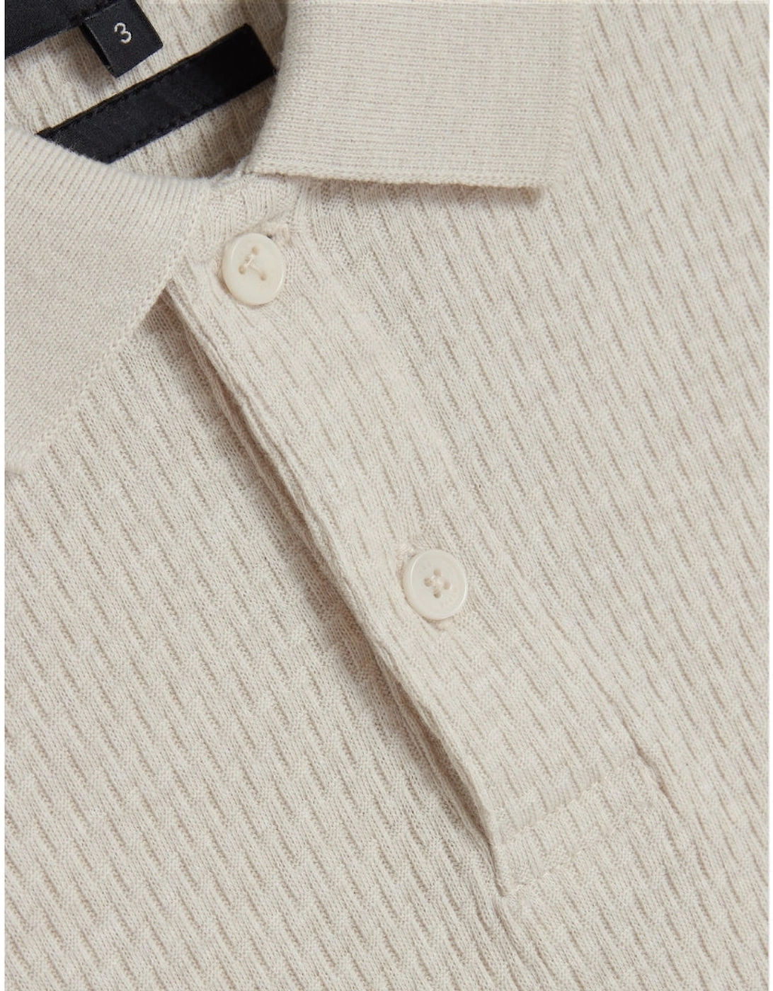 Ted Baker Redman Regular Textured Ecru Polo Shirt