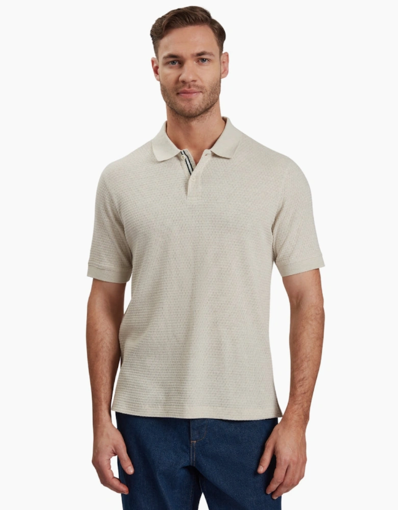 Ted Baker Redman Regular Textured Ecru Polo Shirt