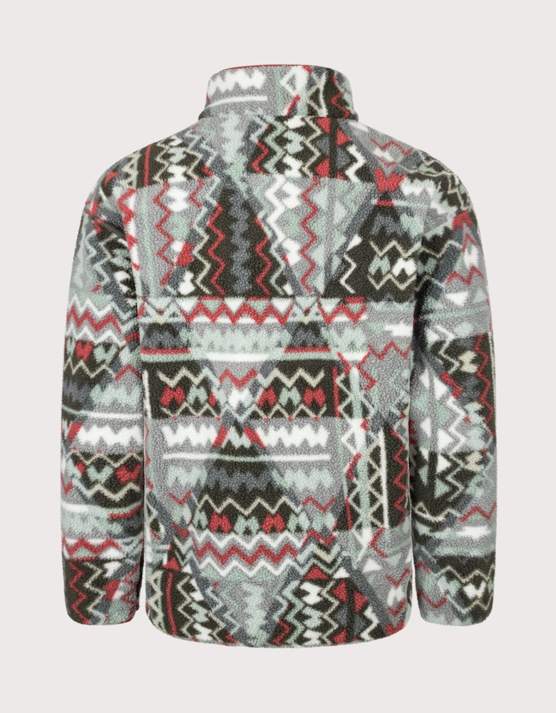 Regular Fit Helvetia II Printed Half Snap Fleece