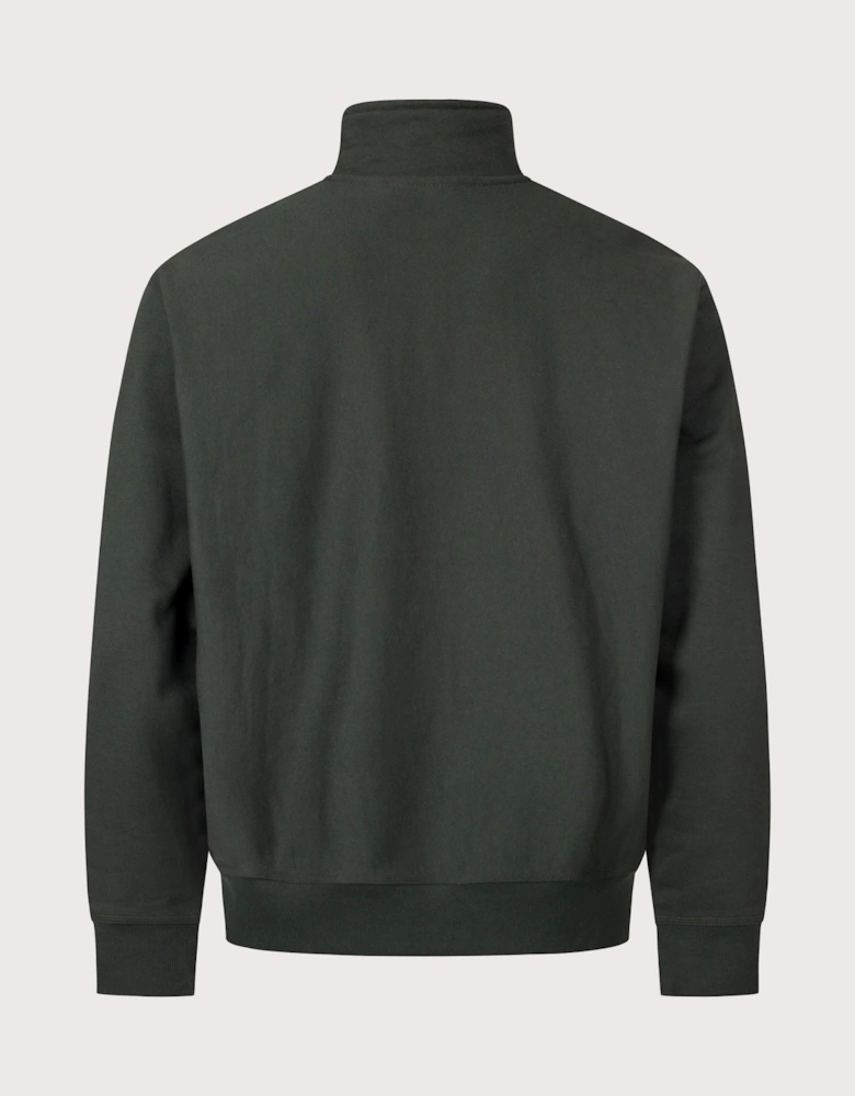 Loose Fit Quarter Zip American Script Sweatshirt