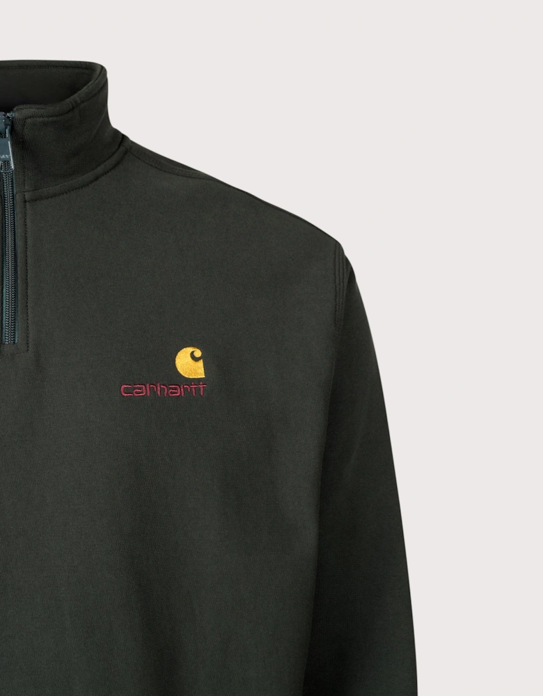 Loose Fit Quarter Zip American Script Sweatshirt