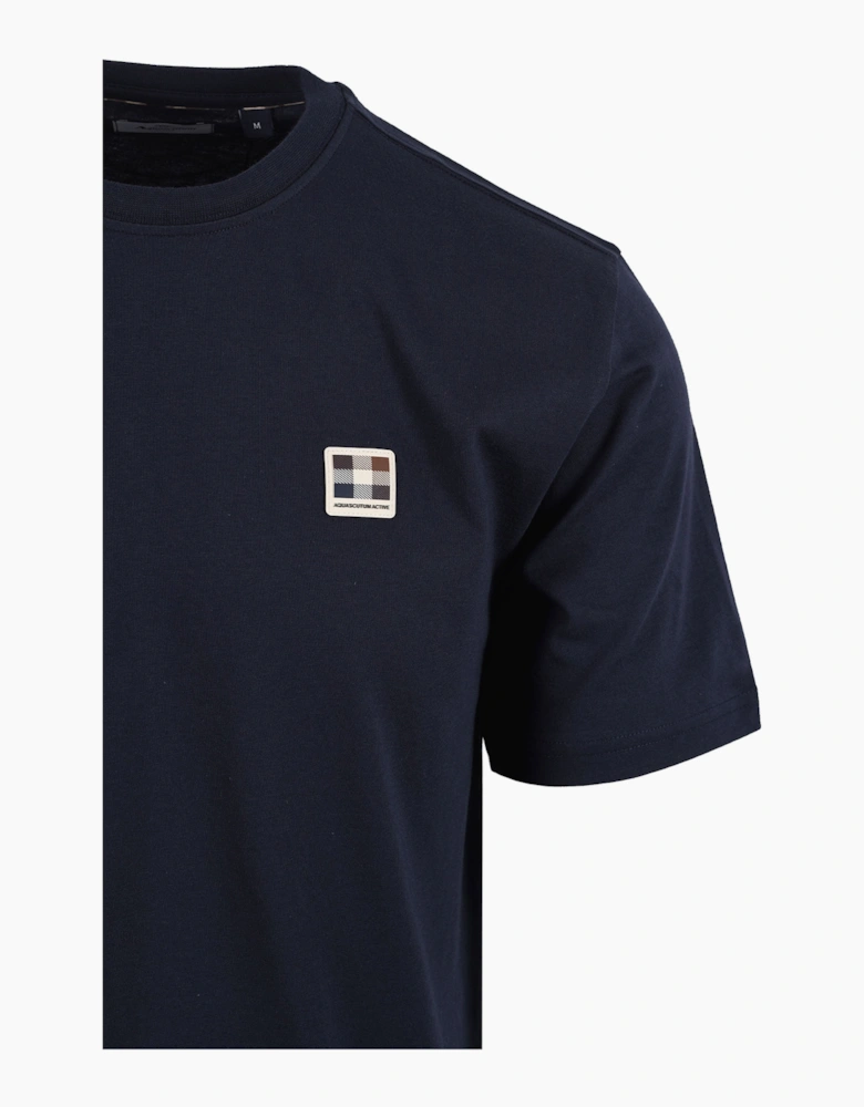AQUASCUTUM BADGE T-SHIRT NAVY