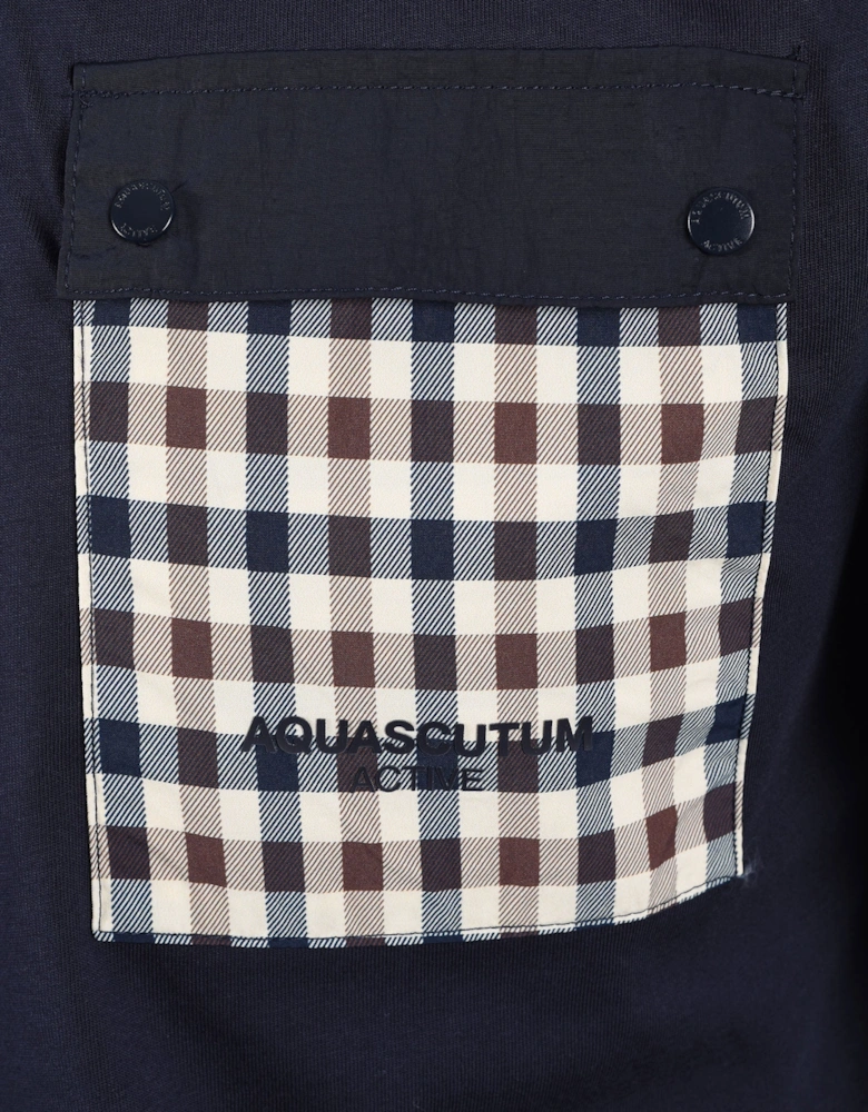 AQUASCUTUM TECH POCKET T-SHIRT NAVY