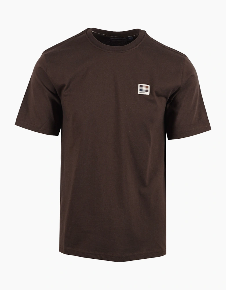 AQUASCUTUM BADGE T-SHIRT CHOCOLATE BROWN