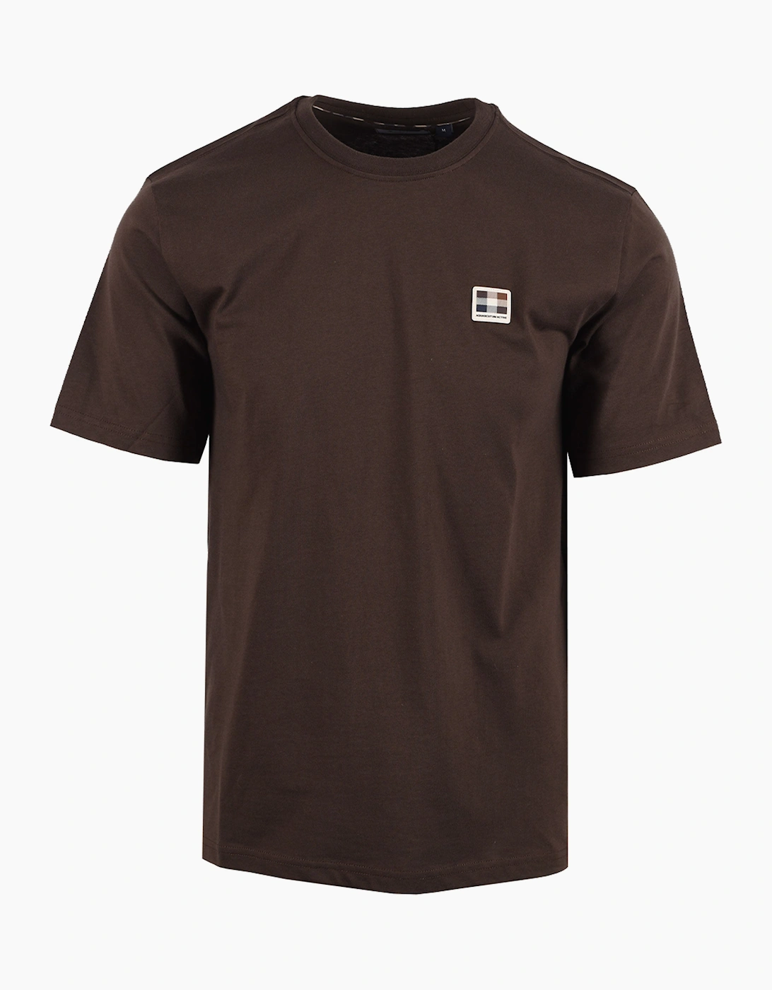 AQUASCUTUM BADGE T-SHIRT CHOCOLATE BROWN