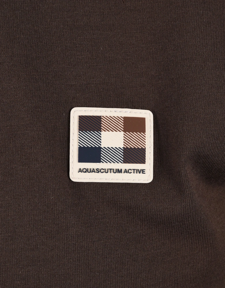 AQUASCUTUM BADGE T-SHIRT CHOCOLATE BROWN