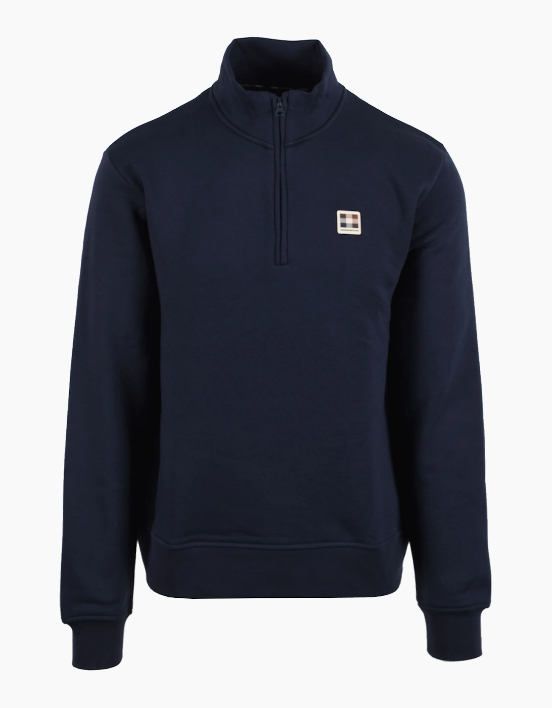 AQUASCUTUM BADGE HALF ZIP NAVY
