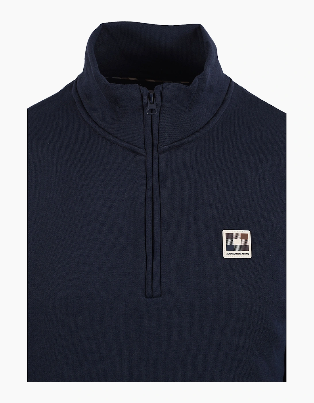 AQUASCUTUM BADGE HALF ZIP NAVY