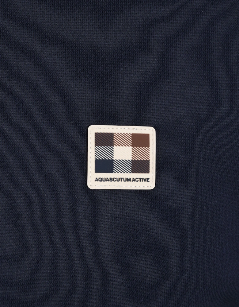 AQUASCUTUM BADGE HALF ZIP NAVY