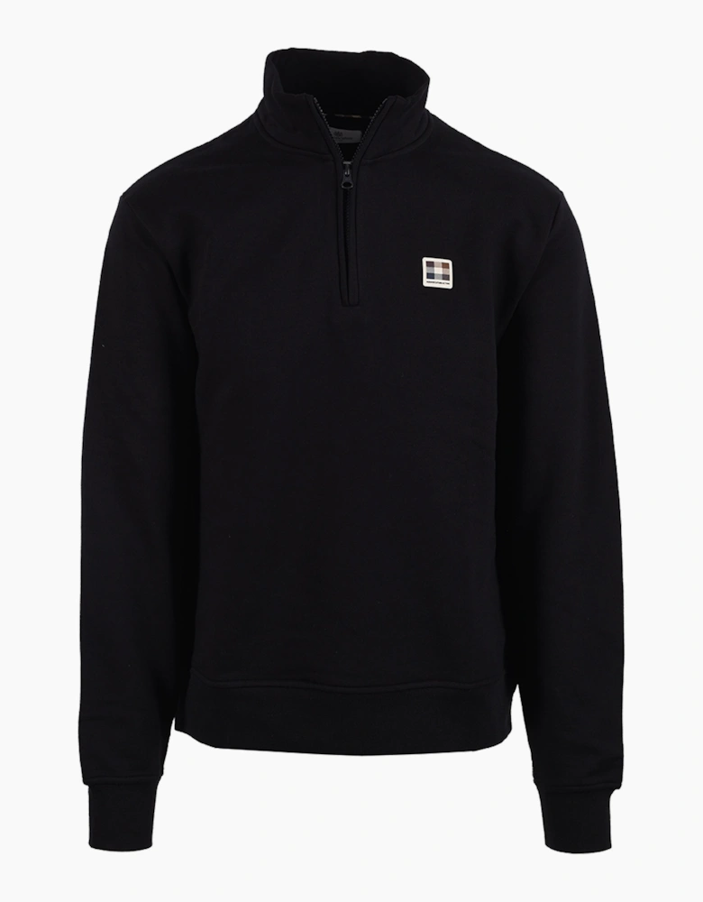 AQUASCUTUM BADGE HALF ZIP BLACK