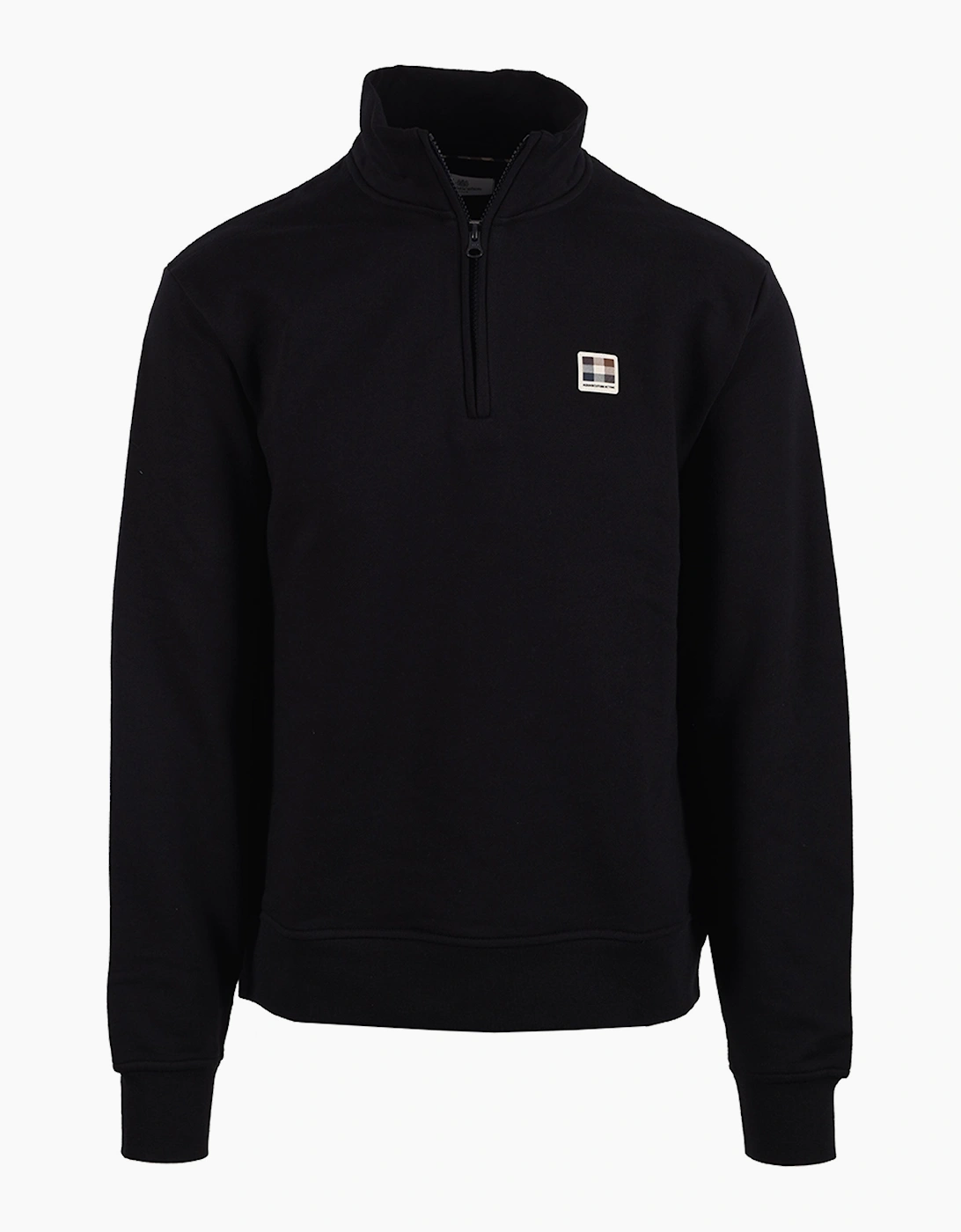 AQUASCUTUM BADGE HALF ZIP BLACK