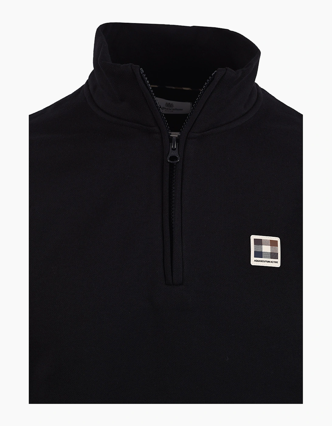 AQUASCUTUM BADGE HALF ZIP BLACK