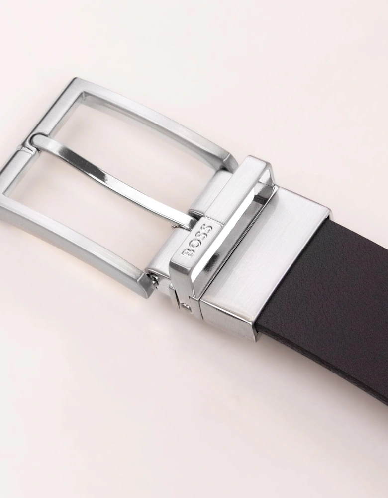 Hugo Boss Geppy Reversible Belt Set with Plaque and Pin Buckles BLACK/BLUE