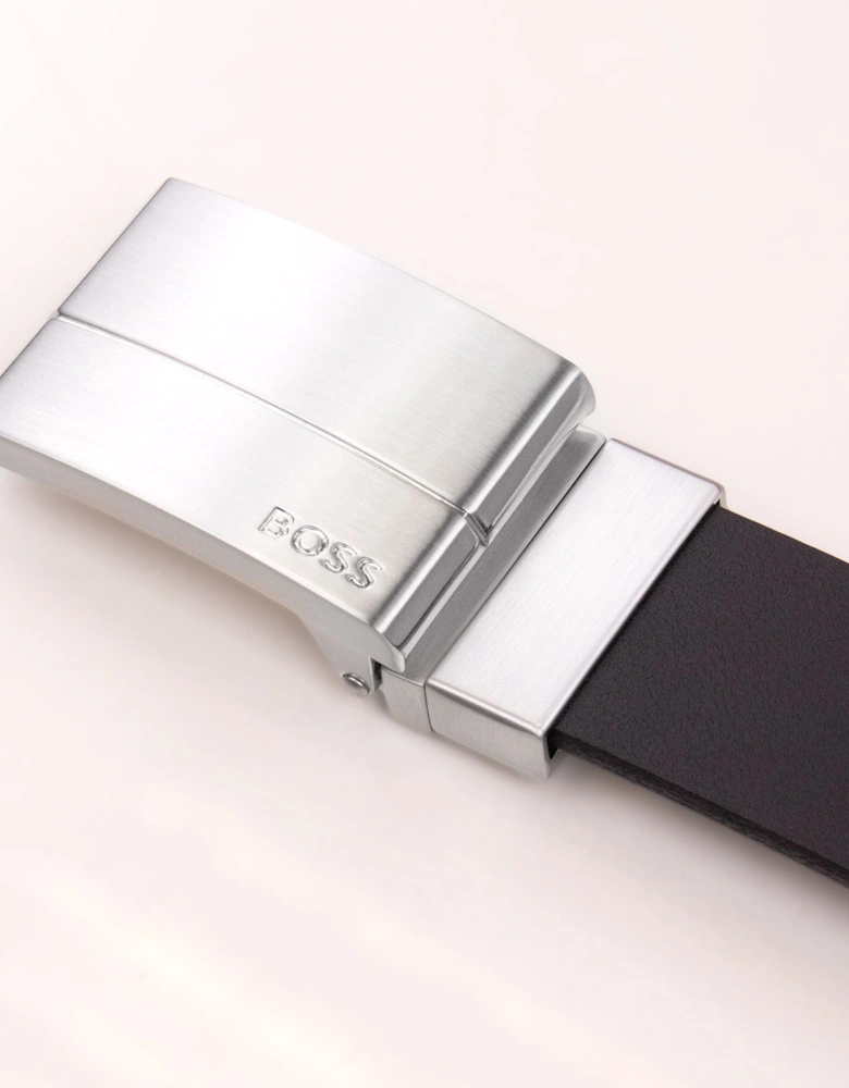 Hugo Boss Geppy Reversible Belt Set with Plaque and Pin Buckles BLACK/BLUE