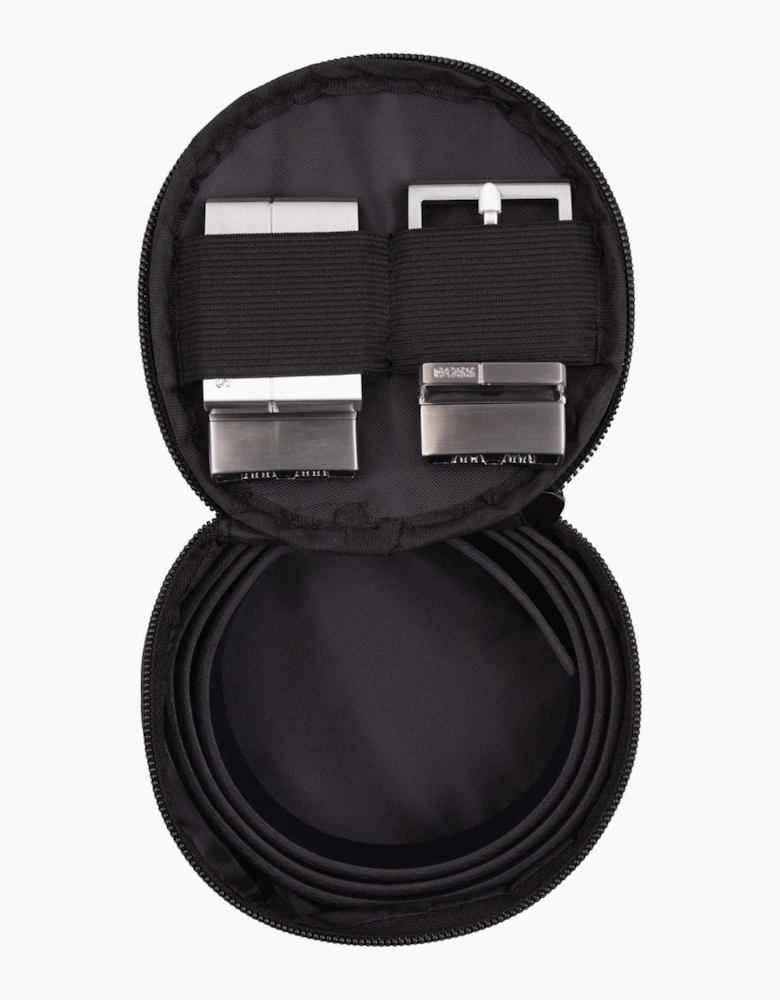 Hugo Boss Geppy Reversible Belt Set with Plaque and Pin Buckles BLACK/BLUE