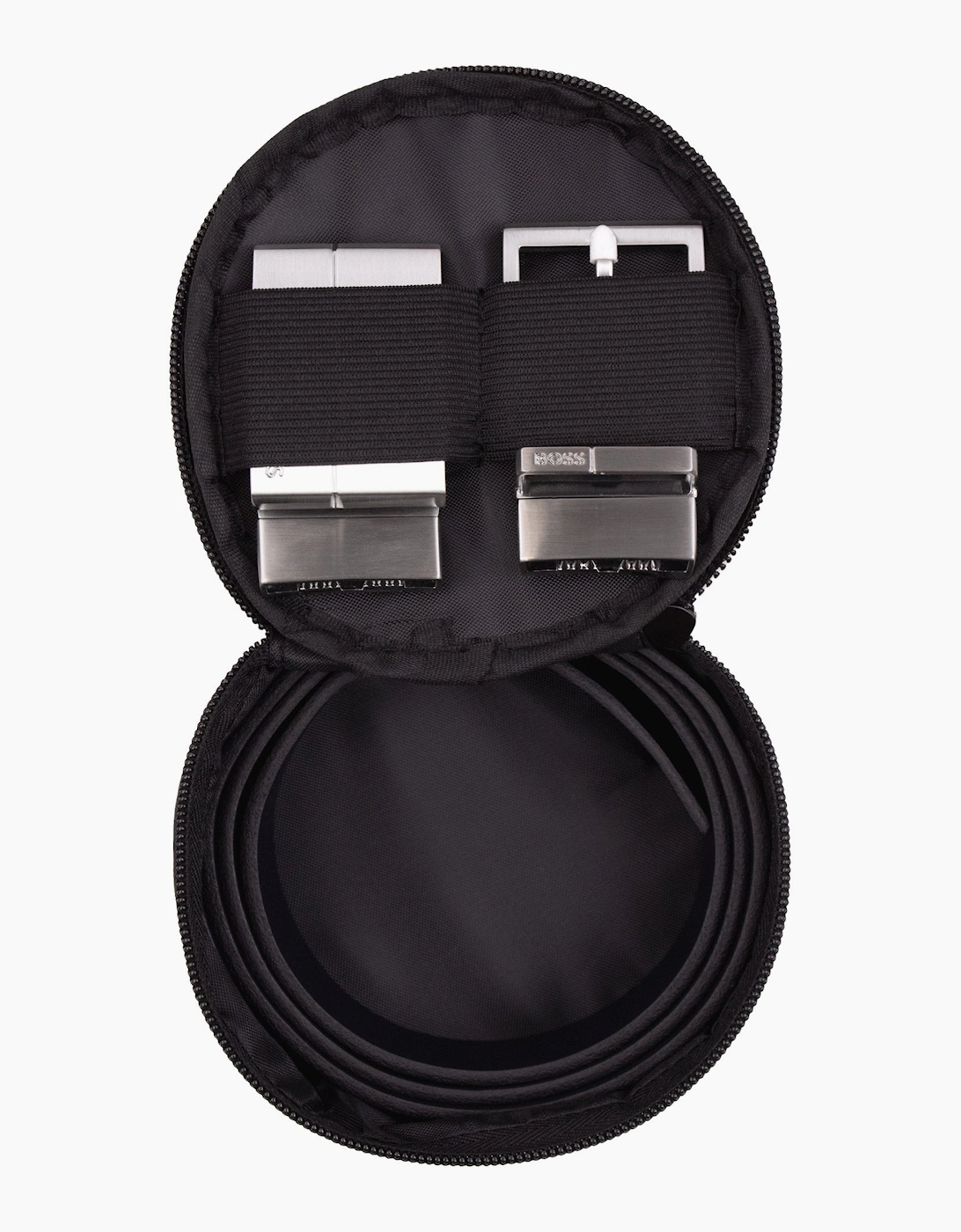 Hugo Boss Geppy Reversible Belt Set with Plaque and Pin Buckles BLACK/BLUE
