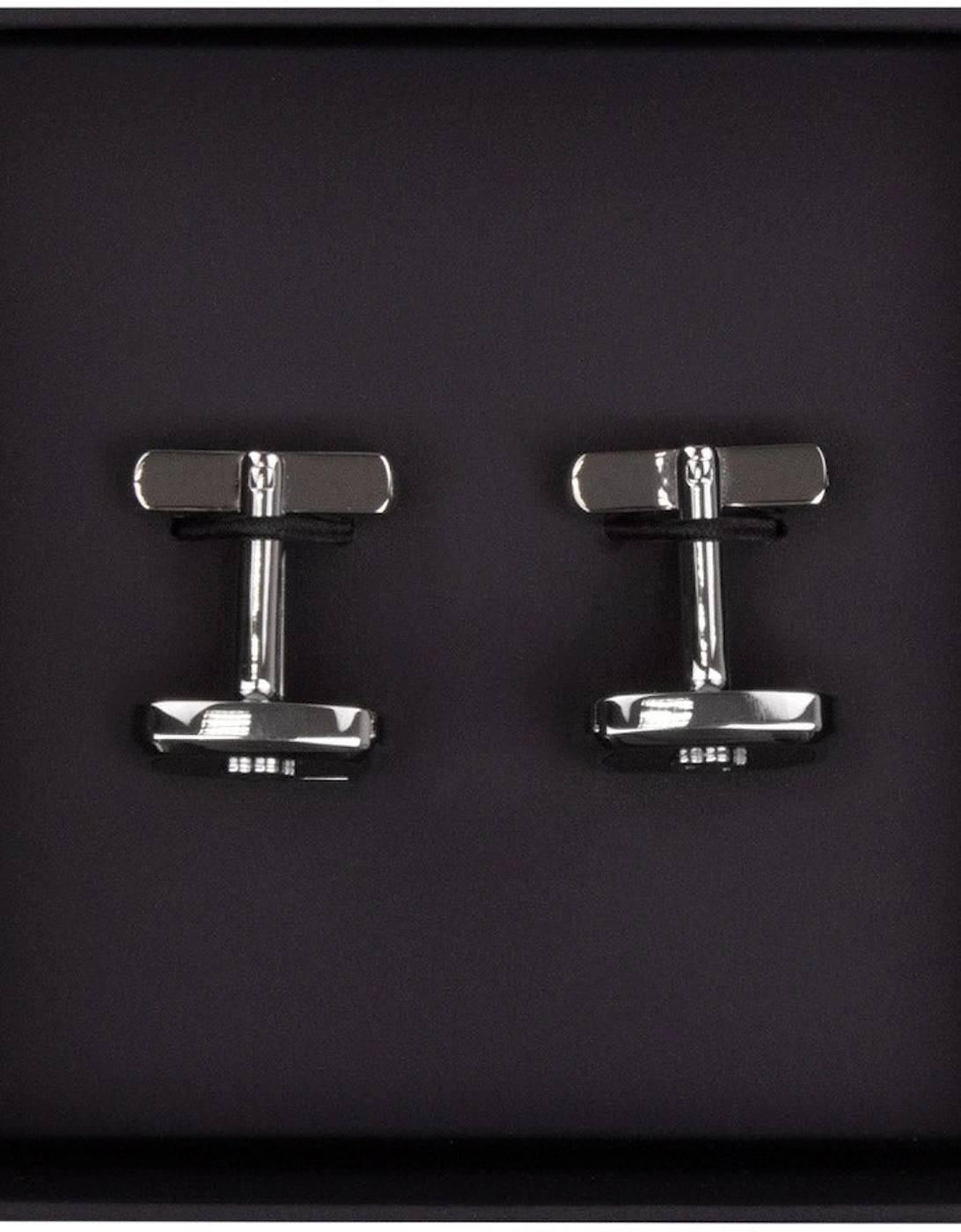 Hugo Boss Double-B Monogram Enamel Insert Cufflinks BLACK 001