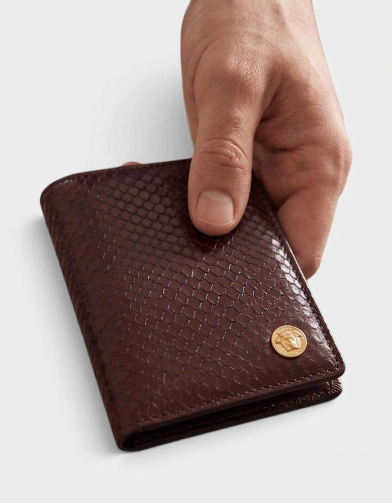 Medusa Bi-fold Wallet Ayer Printed Maroon Brown