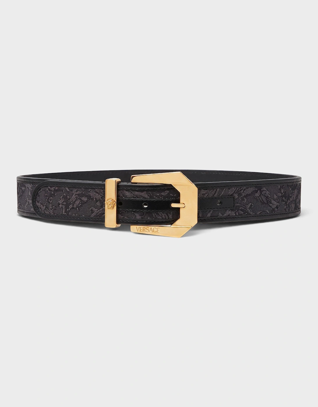 Barocco Medusa Heritage Jacquard Belt Gold Black