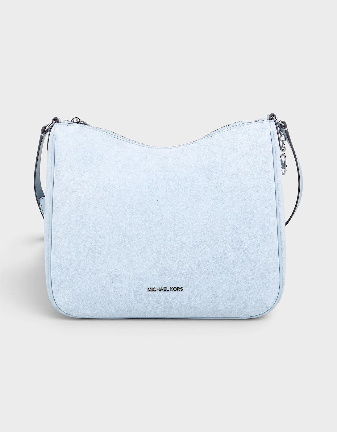 Logo Crossbody Bag Suede Pale Ocean Blue