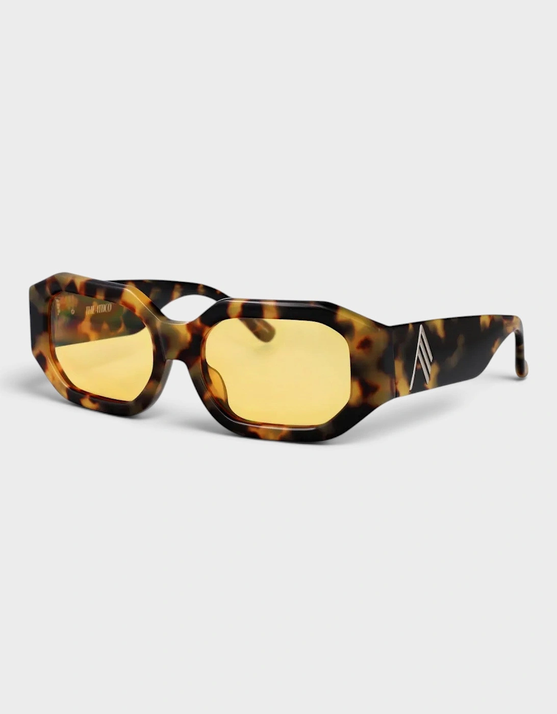 The Attico Attico Women's Linda Farrow Blake Octagonal Sunglasses Havana Brown Yellow