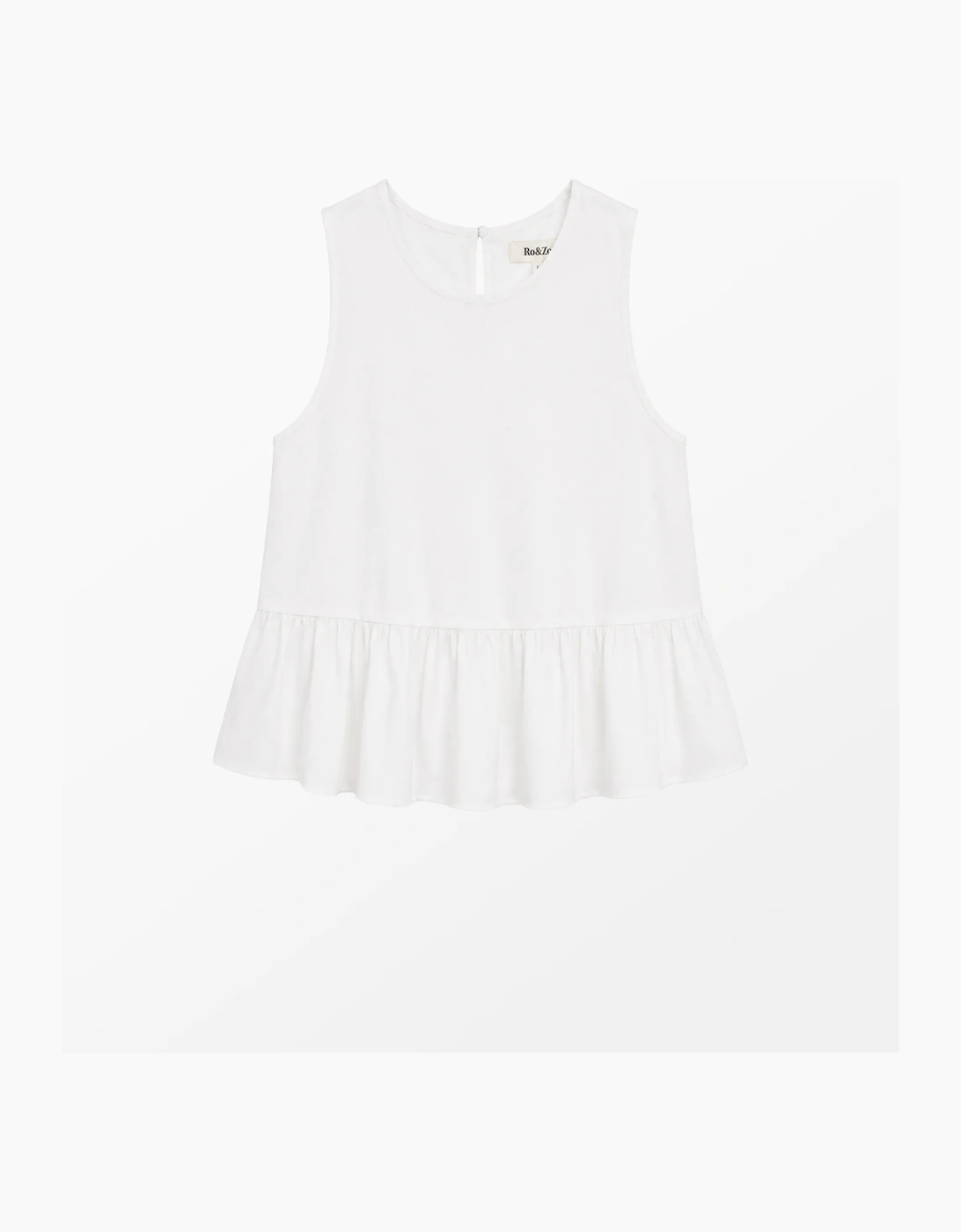 RO&ZO RO&ZO Women's White Cotton Peplum Top