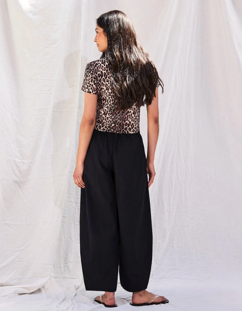 Leopard Print Cotton Jersey Baby T-Shirt