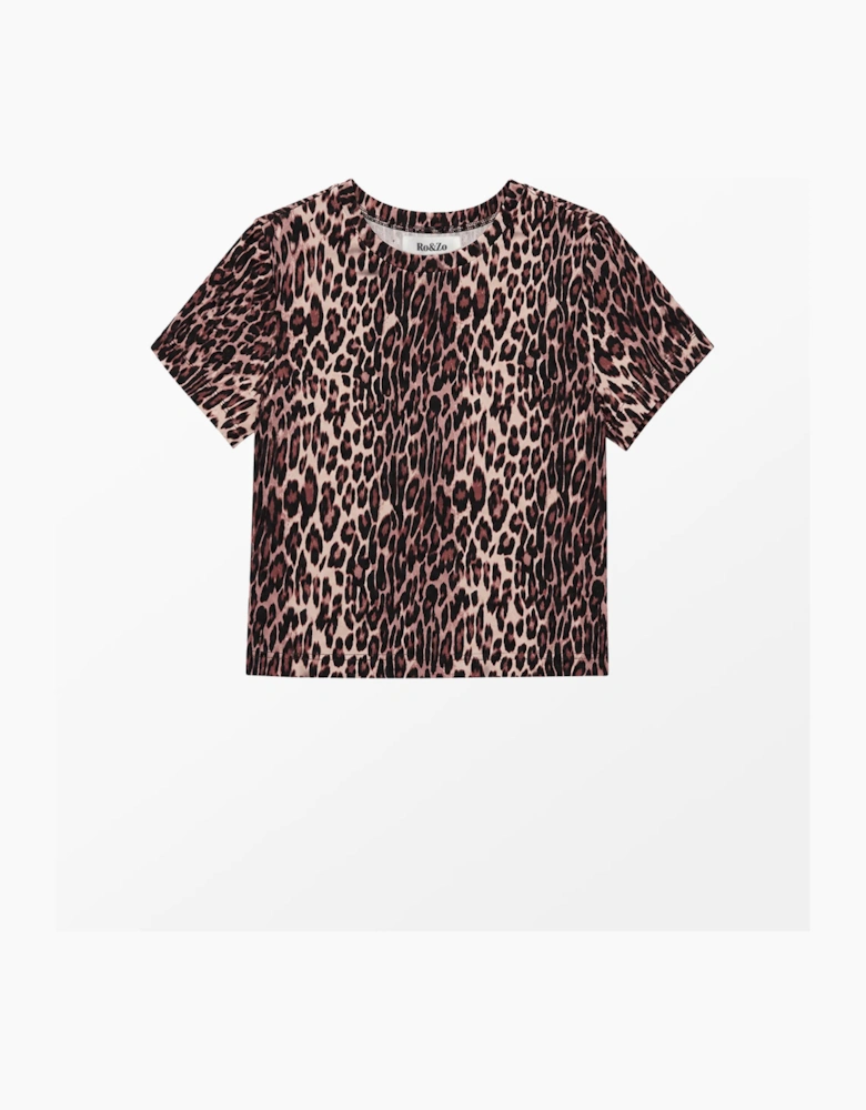 Leopard Print Cotton Jersey Baby T-Shirt