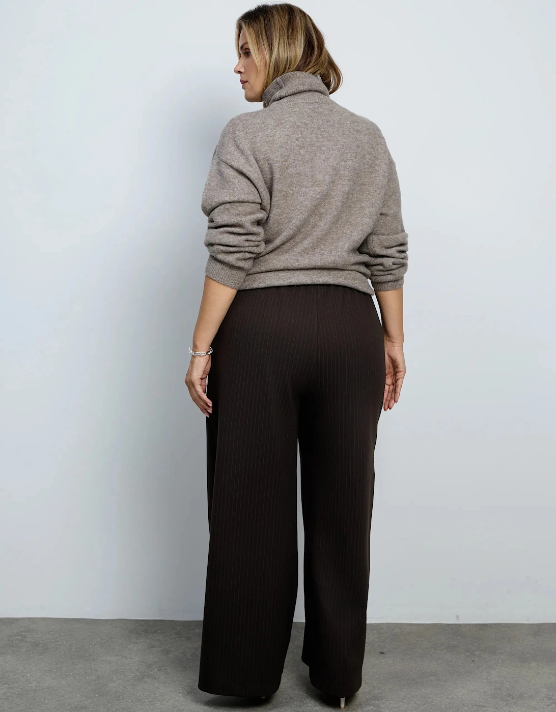 Oatmeal Wool Blend  Turtle Neck Knitted Jumper