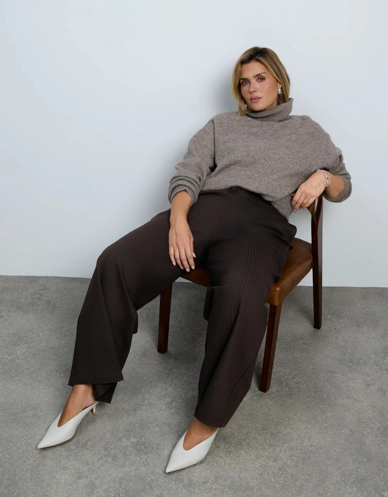 Oatmeal Wool Blend  Turtle Neck Knitted Jumper