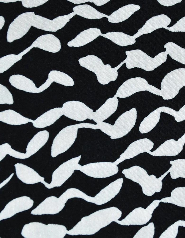 Mono Curl Print Jersey Midi Skirt
