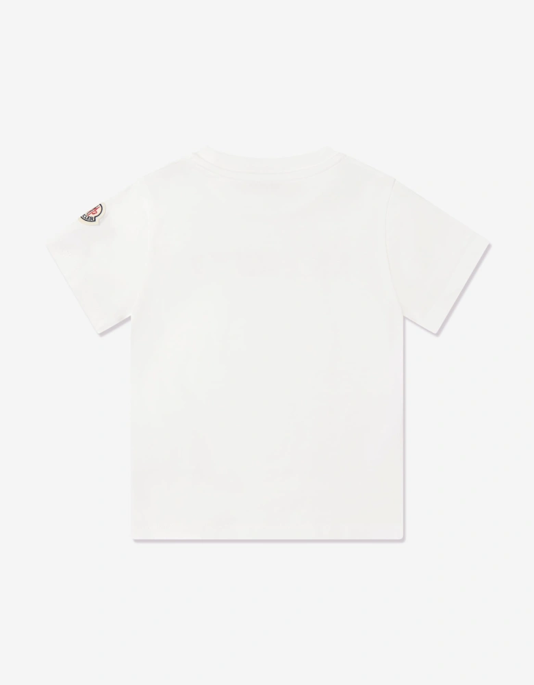 Moncler Enfant Girls Cotton Jersey Logo T-Shirt in White
