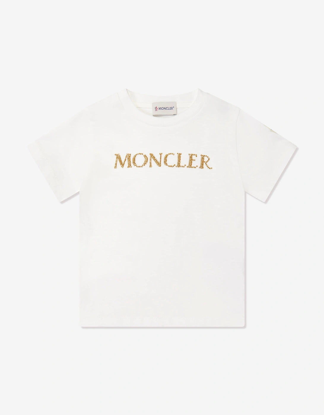 Moncler Enfant Girls Cotton Jersey Logo T-Shirt in White