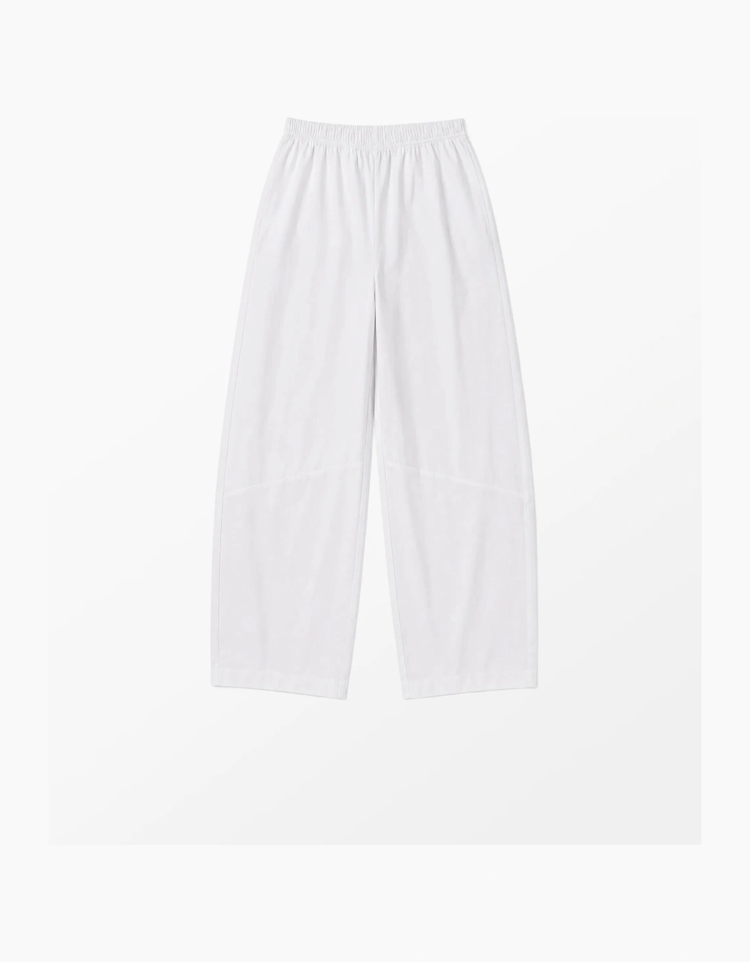 Petite White Cotton Barrel Leg Trousers