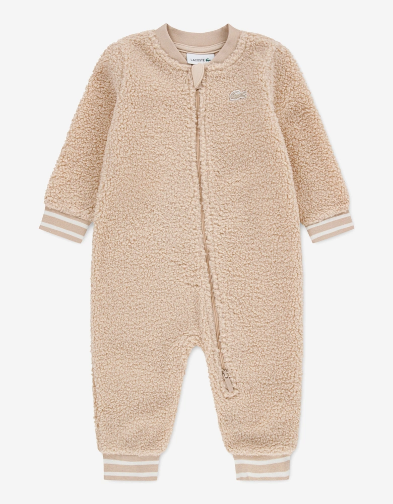 Lacoste Baby Sherpa Romper in Beige