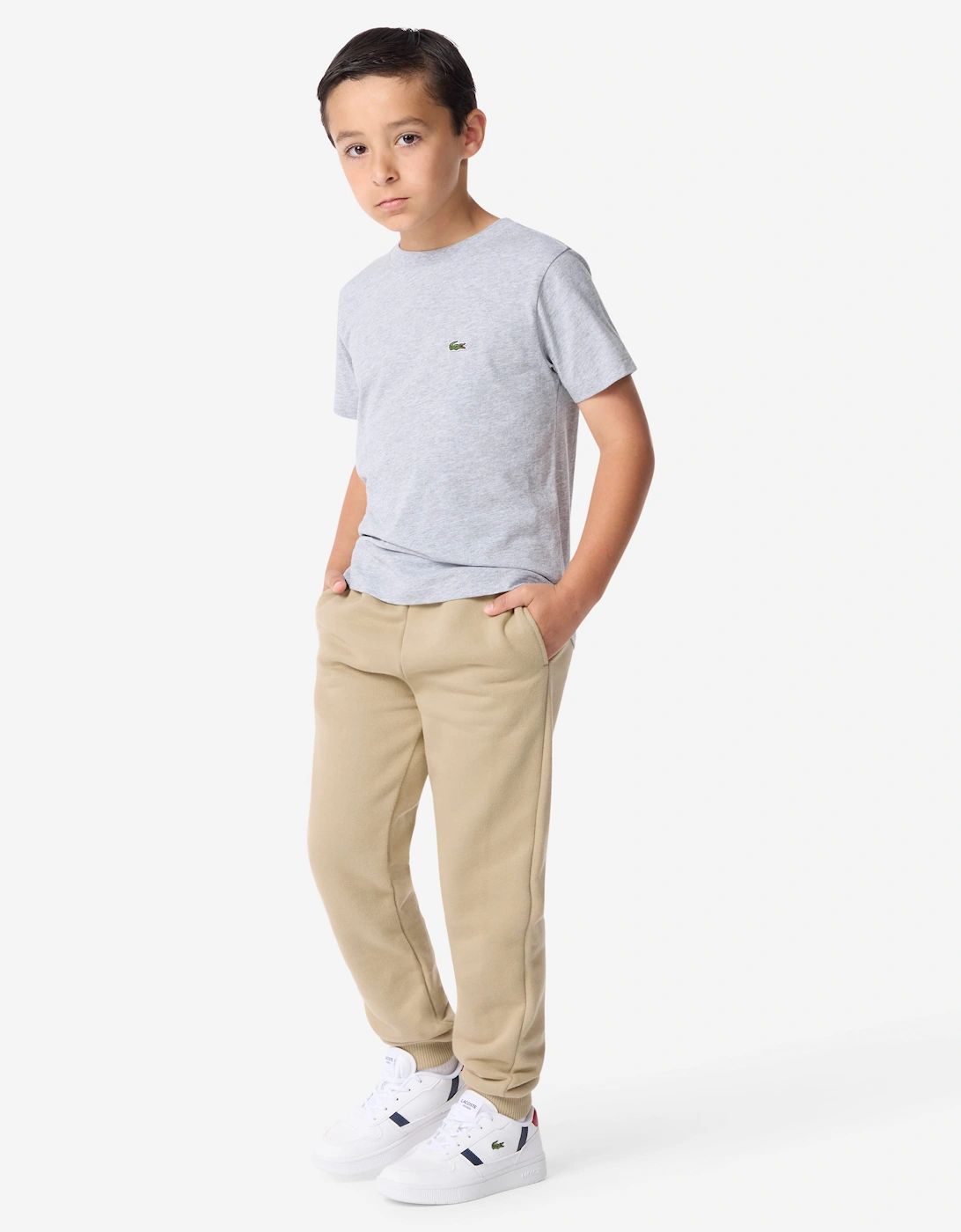 Lacoste Boys Logo Joggers in Beige