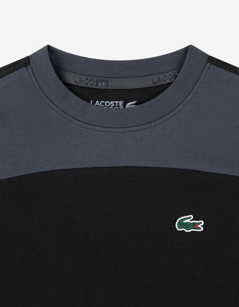 Lacoste Boys Off Court Colourblock T-Shirt in Black