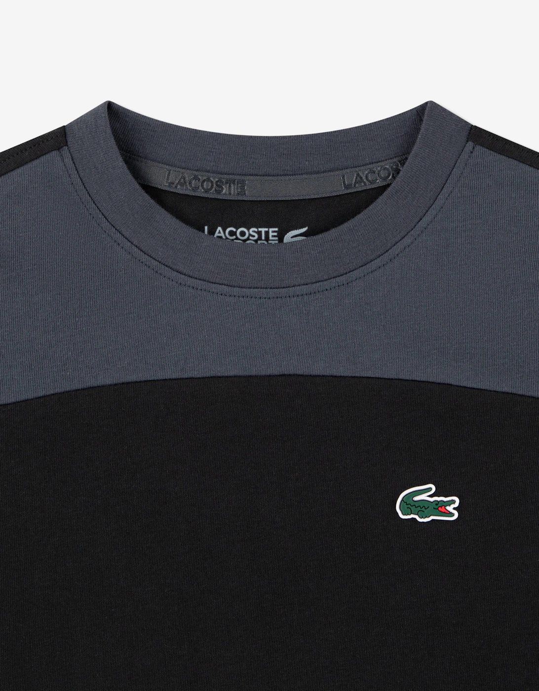 Lacoste Boys Off Court Colourblock T-Shirt in Black
