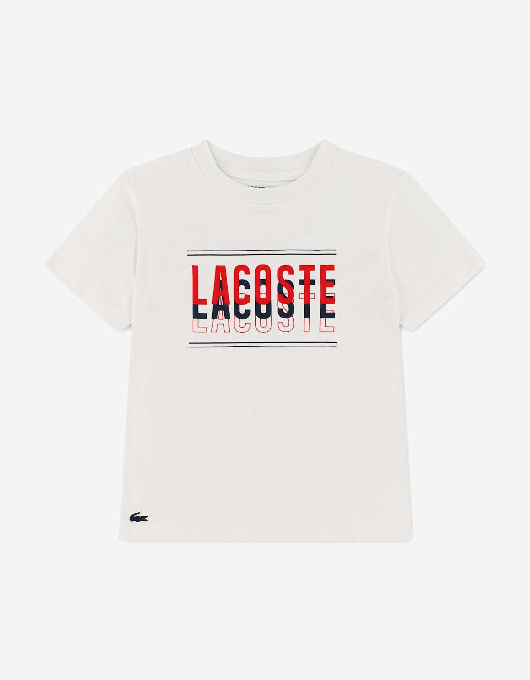 Lacoste Boys Graphic Sport T-Shirt in Ivory