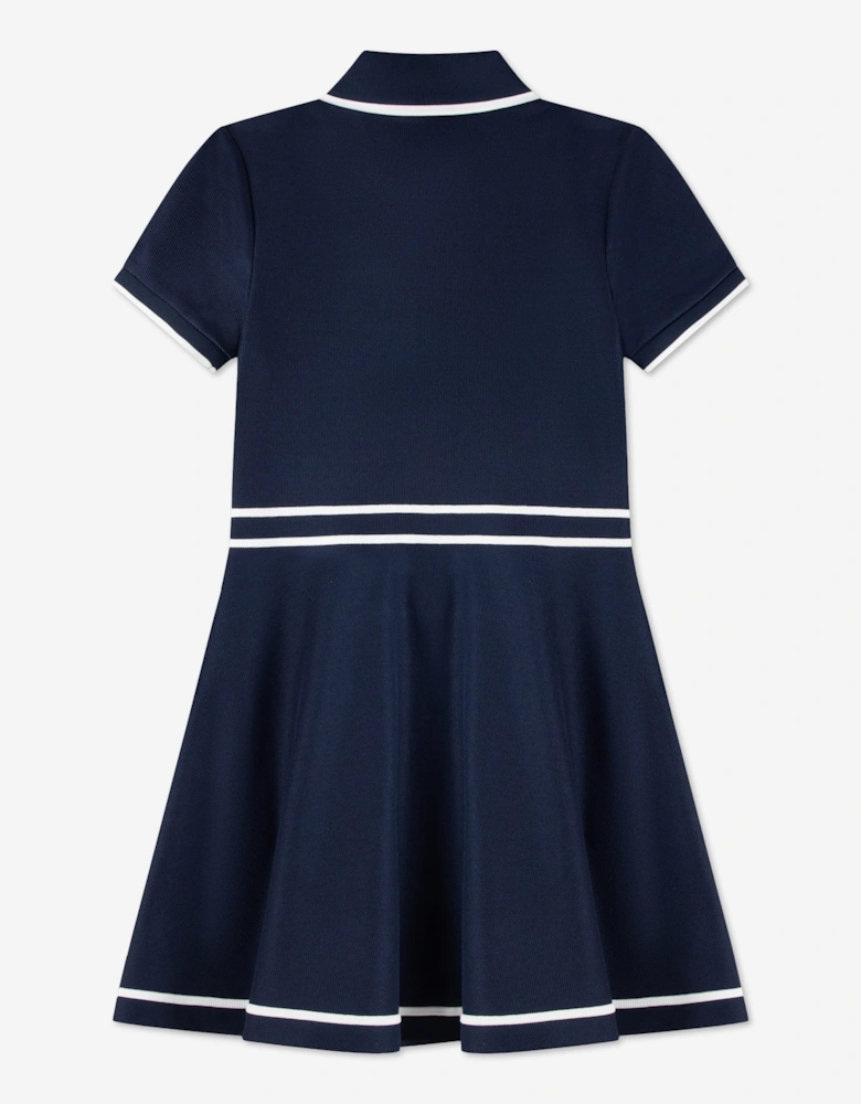 Lacoste Girls Tennis Dress with Shorts in Navy