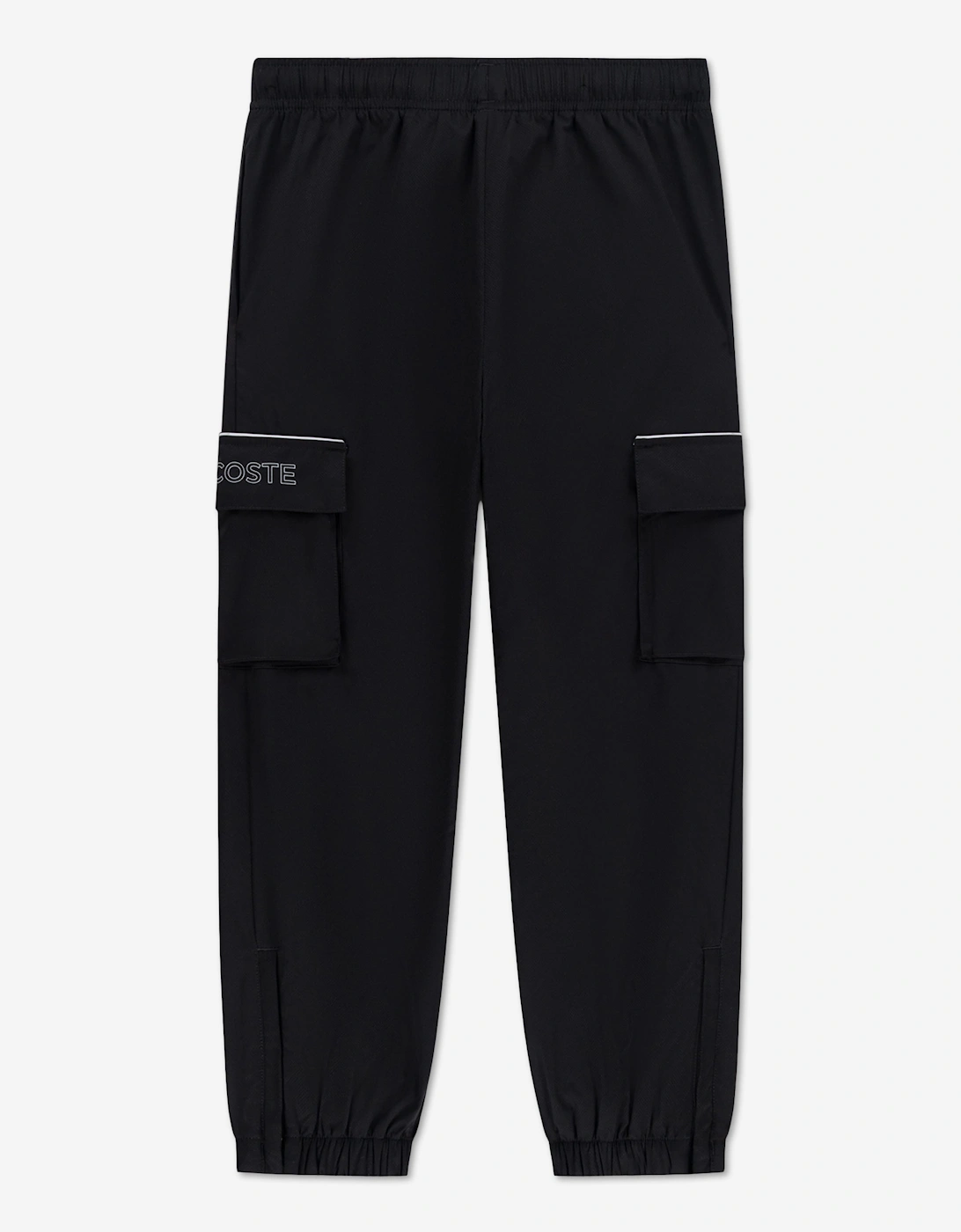 Lacoste Boys Mesh Lined Diamond Taffeta Tracksuit in Black