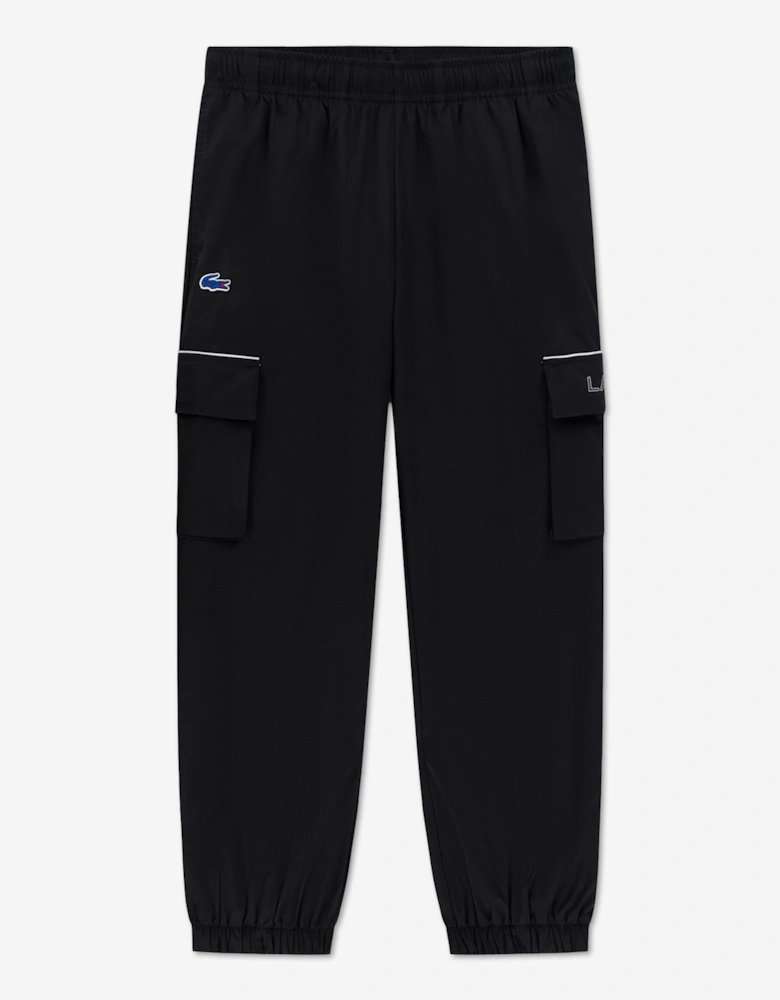 Lacoste Boys Mesh Lined Diamond Taffeta Tracksuit in Black