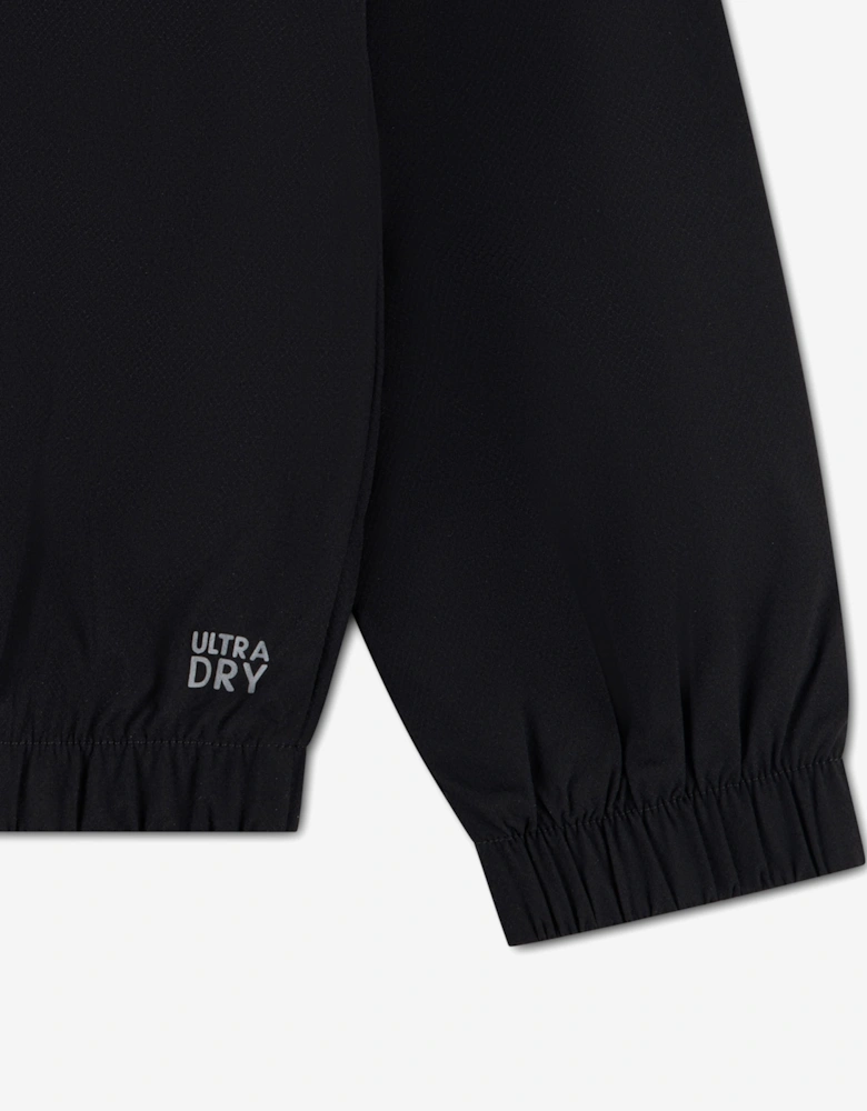 Lacoste Boys Mesh Lined Diamond Taffeta Tracksuit in Black