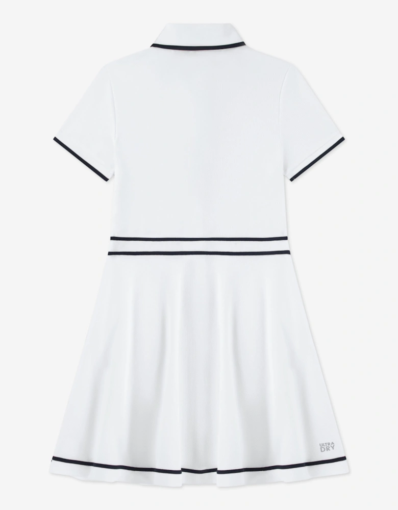 Lacoste Girls Tennis Dress with Shorts in White