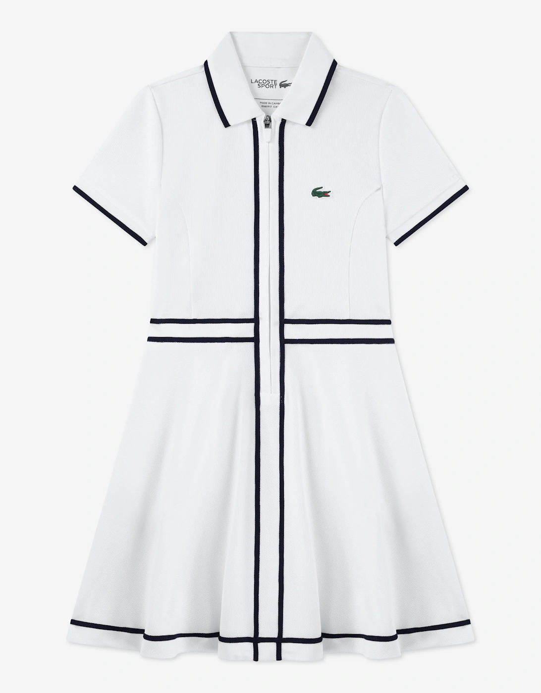Lacoste Girls Tennis Dress with Shorts in White