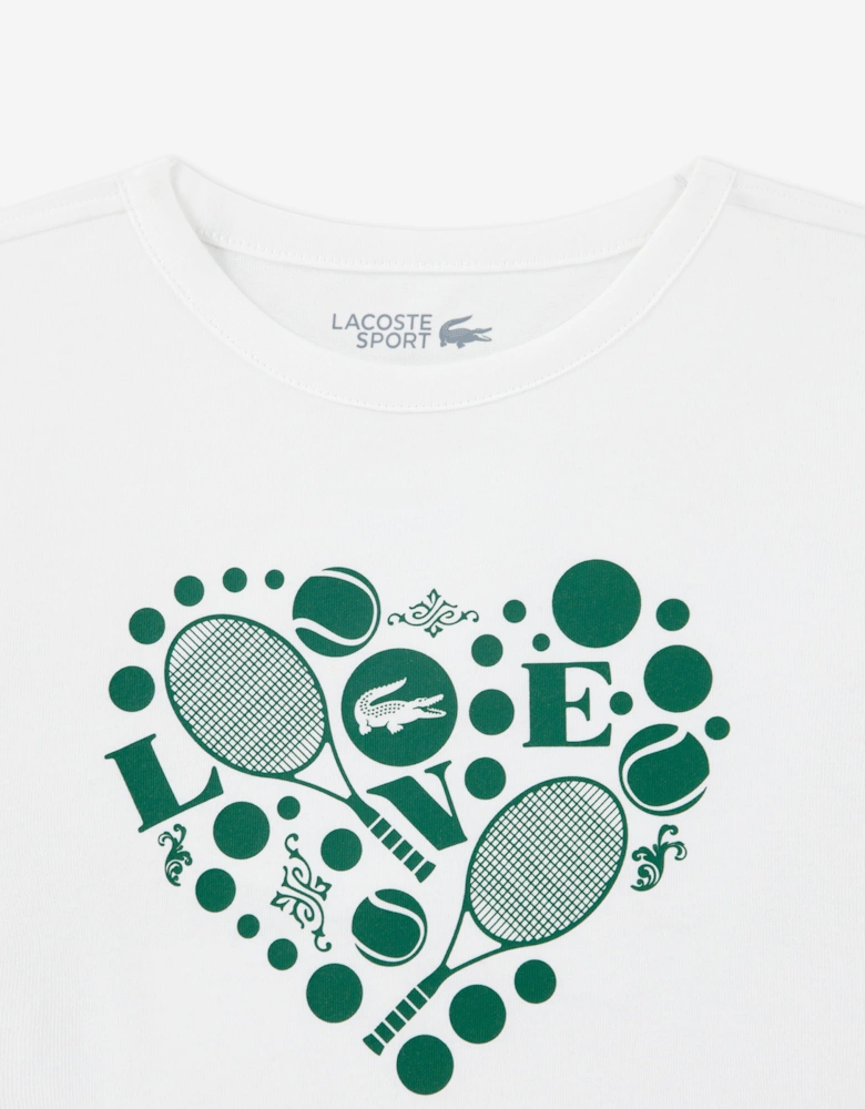 Lacoste Girls Sport Graphic T-Shirt in White