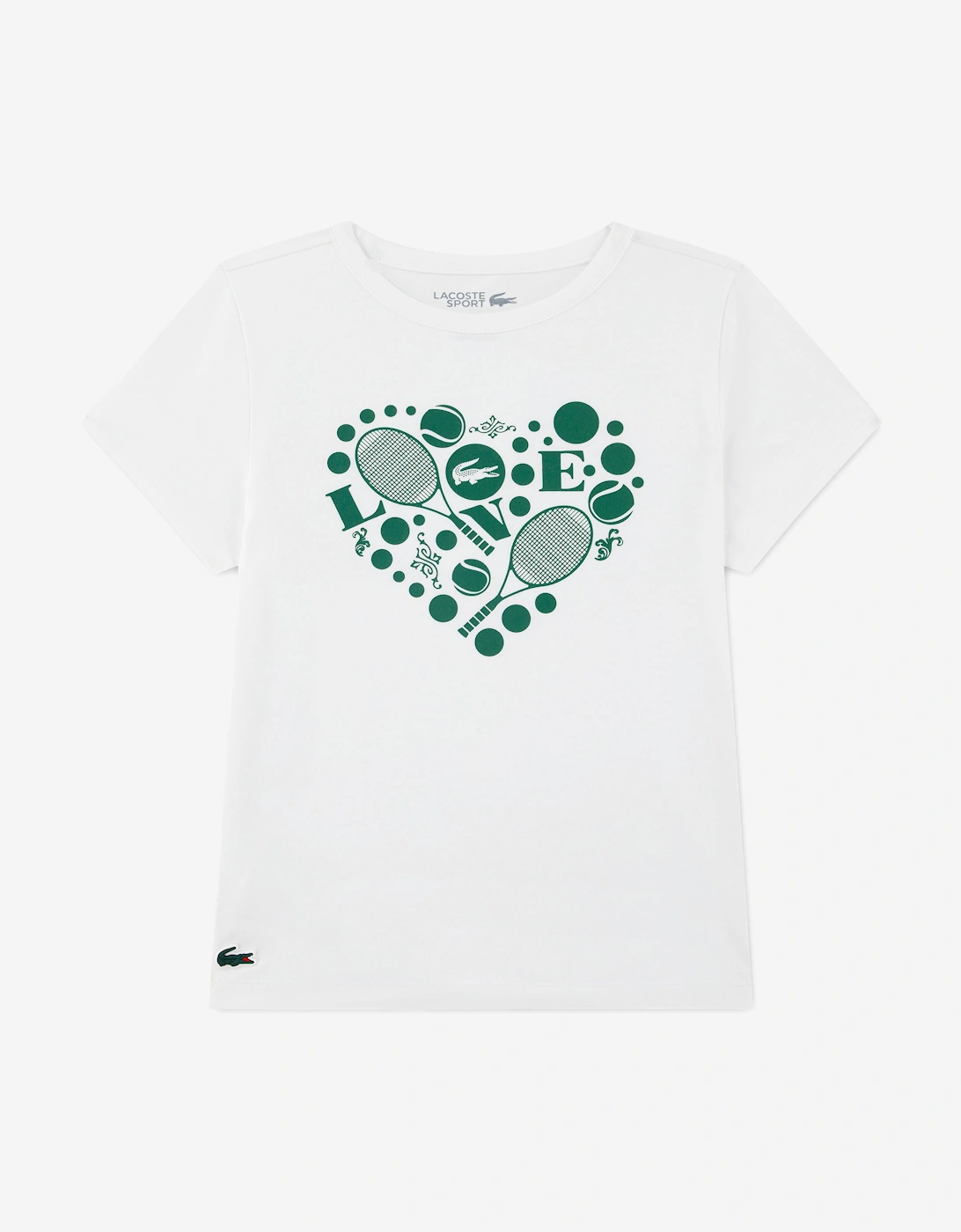 Lacoste Girls Sport Graphic T-Shirt in White